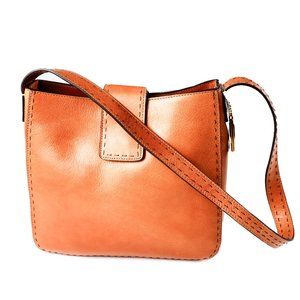 Vintage 90s Fossil Sedona II Camel Leather Hobo Bag